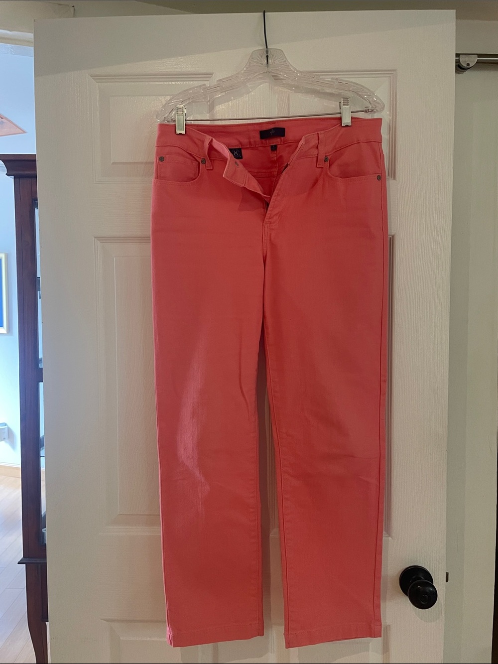 NYDJ Coral Pink Straight-Leg Jeans